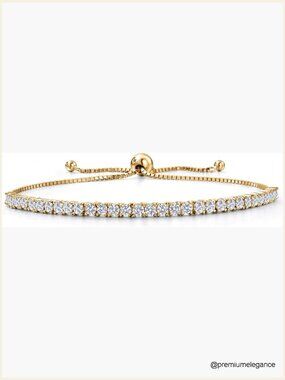 Lab Grown Diamond Tennis Bracelet 2ct 925 Silver Gold Plated